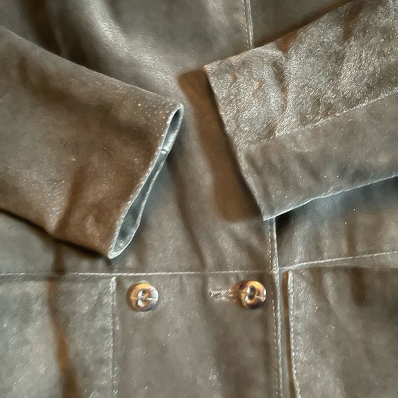 1980s Leather Attic Black Suede Blazer Jacket - Picture 6 of 14